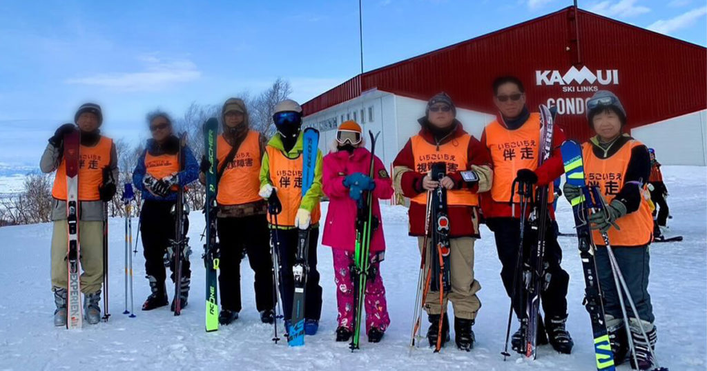 カムイスキー場での記念撮影