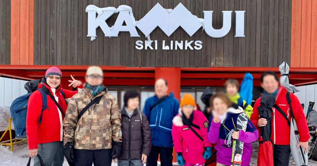 カムイスキー場での記念撮影